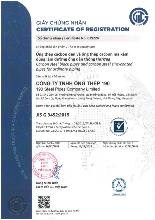 Tiêu chuẩn Nhật Bản JIS G3452:2019 - Janpanese Standard