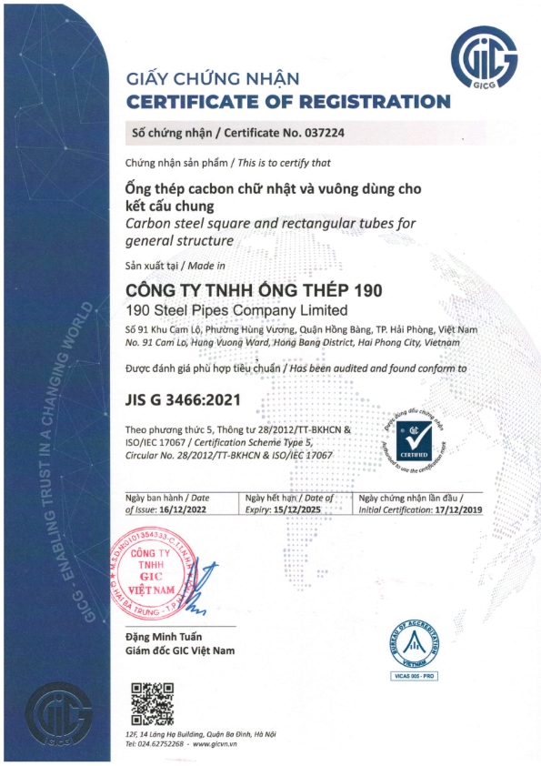 Tiêu chuẩn Nhật Bản JIS G3466 :2021 - Japanese Standard